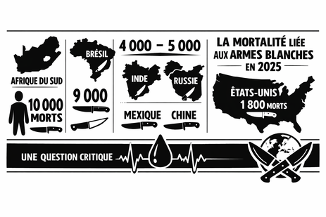 La mortalité liée aux armes blanches en 2025