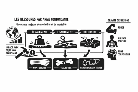 Impact des blessures par arme contondante