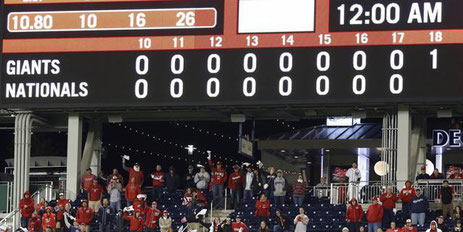 La partita San Francisco Giants e Washington Nationals del 5 ottobre 2014 è durata 6 ore e 23 minuti. I Giants vinsero 2-1 al 18° inning