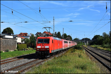 Am 9. August 2014 wurden ein paar Güterzüge über Chemnitz umgeleitet. Am ehemaligen Abzweig Furth traf ich 145 080-8 mit langer Leine an