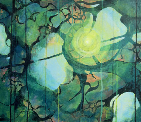 2024「木漏れ日004」(加筆、修正後)　F10号　53×45.5cm　Acrylic on canvas