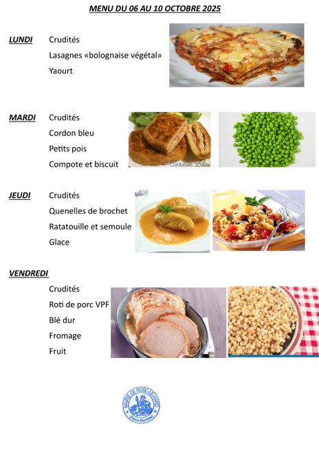 MENU CANTINE
