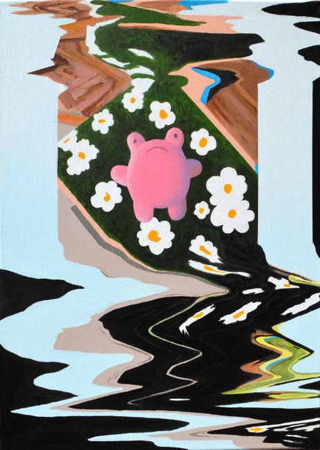 #faint • 2025 • acrylic paint and ink on canvas • 70 x 50 cm