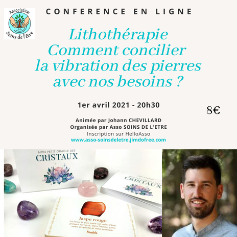 Association Soin de l'Etre - MAZAN - CONFERENCE de Jérémie Guerry - Me 23 septembre 2020 - Salle de La Boiserie MAZAN