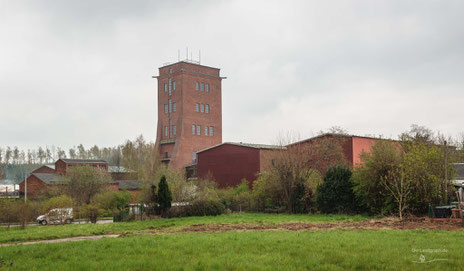 Förderturm der Zeche Steinkohlenwerk Martin Hoop Schacht IV in Zwickau im Zwickauer Steinkohlenrevier