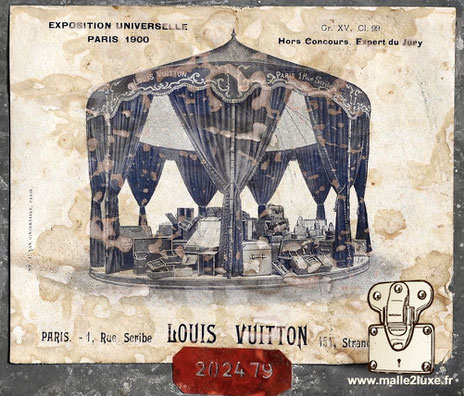 etiquette ancienne malle Louis Vuitton