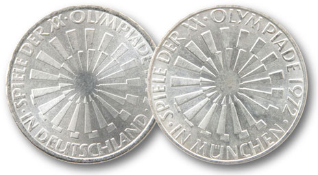 10 DM Münzen Olympiade 1972