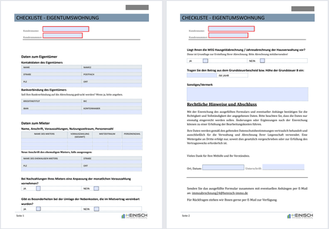 Checkliste für Wohnungseigentümer (Keine WEG- bzw. Hausgeldabrechnung)