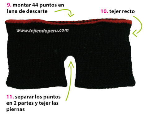 Paso a paso: cómo tejer un gato ninja en dos agujas o palitos (ropa ninja)