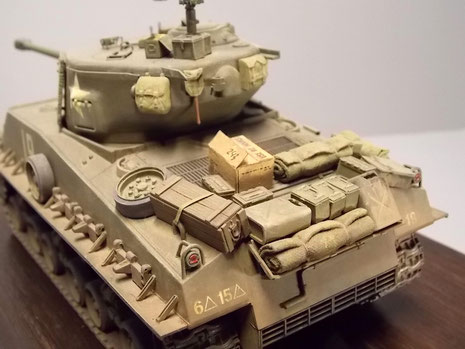 Gepäckstücke, Foodpackages und Munition sind die typischen Gepäckstücke eines Sherman-Hecks.