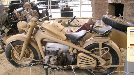 BMW R75 mit Seitenkrad des DAK, sehr schön restauriert!