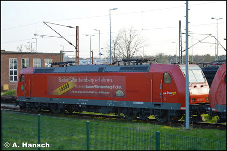 146 110-2 steht am 30. März 2019 im Werk Dessau abgestellt