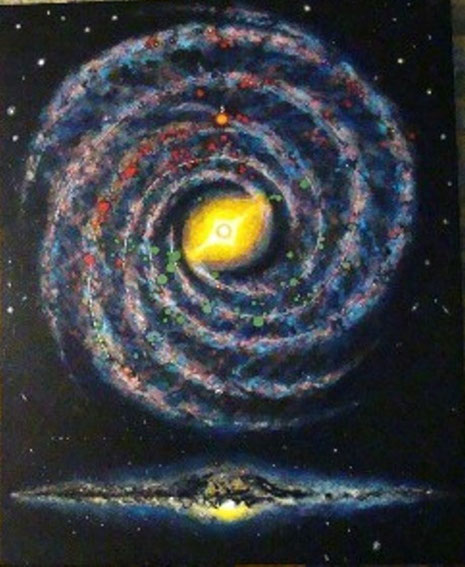 Notre Galaxie "LA VOIX LACTÉE" -huile s.toile 1.20x1.00m -DISPONIBLE-