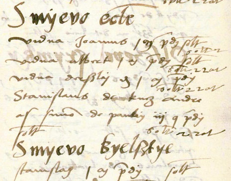 Fragment rejestru z 1531 roku [AGAD w Warszawie]