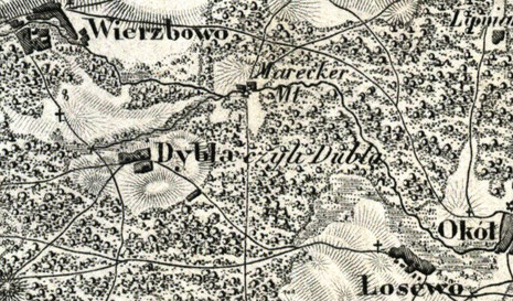 Dobra Dybła na mapie z 1834 roku
