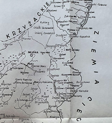 Fragment mapy osadnictwa Zawkrza w okresie książęcym, A. Borkiewicz- Celińska [Fot. RŻ]