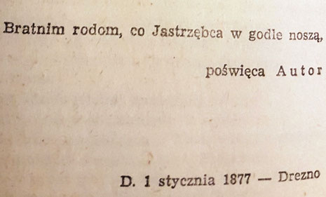 Dedykacja Józefa Ignacego Kraszewskiego