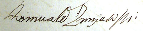 Odręczny podpis Romualda Żmijewskiego z 1832 roku