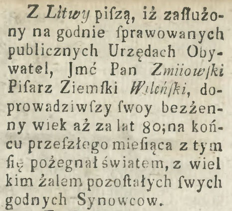 Fragment "Gazety Warszawskiej" nr 37 z 1776 roku