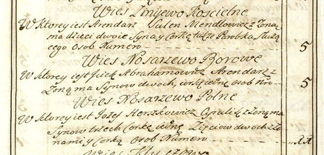 Fragment rejestru z 1764 roku [AGAD w Warszawie]
