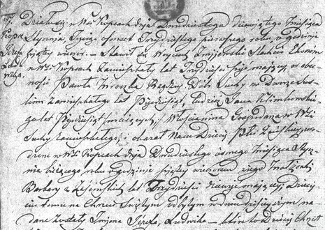 Akt chrztu Józefy Ludwiki Żmijewskiej dictus Kuc z 1831 roku [AP w Siedlcach]