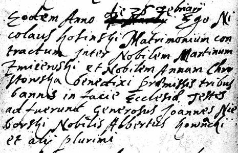 Akt zawarcia małżeństwa z 1680 roku