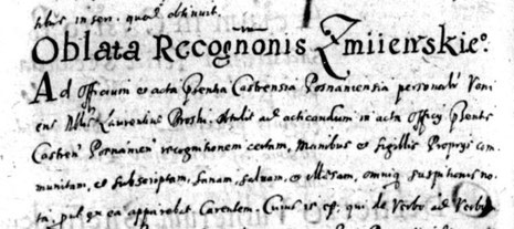 Fragment zapiski z 1641 roku [Relationes -inducta, Poznań Gr. 686; AP w Poznaniu]
