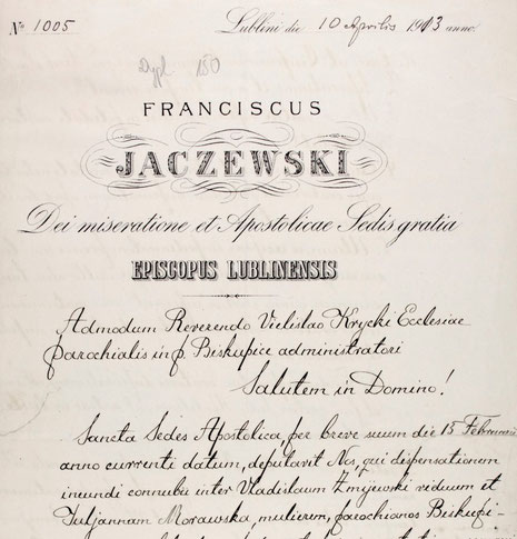 List biskupa lubelskiego Franciszka Jaczewskiego h. Leliwa [KUL w Lublinie]