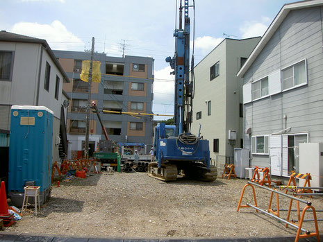 掛川市　紺屋町　杭工事状況