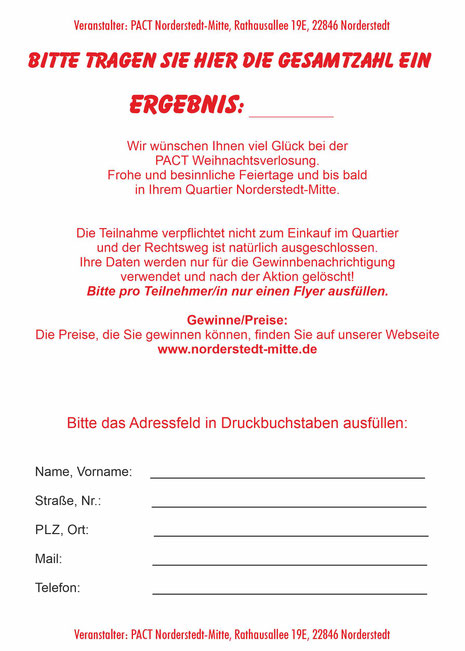 Weihnachtsverlosung PACT 2024