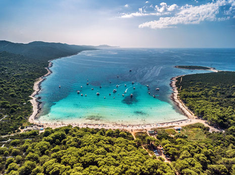 Surreal anmutende Aufnahme über den Sakarun Strand in Dugi Otok. © Croatian National Tourist Board/Aleksandar Gospić