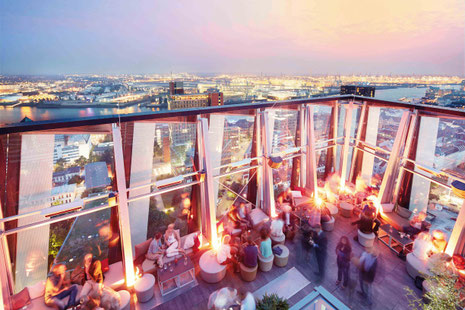 Das "clouds - Heaven's Bar & Kitchen" mit seiner Rooftop-Bar „clouds heaven's nest“ landet im bundesweiten Tripz-Ranking auf Platz eins. © east Group