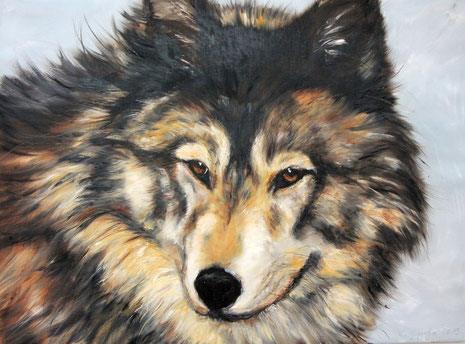 Wolf, Öl auf Leinwand, 160 x 120 cm, 2013.