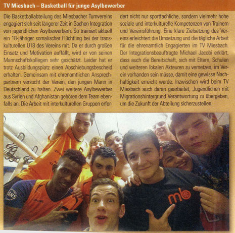 Artikel in "bayernsport" (Zeitschrift des BLSV), November 2014 - Zum Vergrößern Klicken