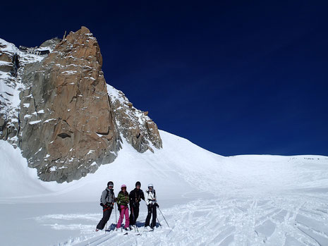 L'équipe du jour sous l'Aiguille du Midi