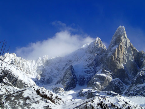 Versant Nant-Blanc de l'Aiguille Verte et Les Drus, depuis Les Mottets