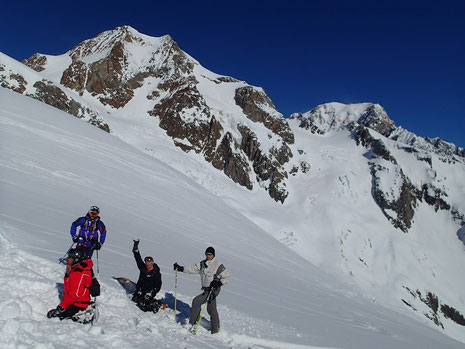 Adam, Patrick, Régis et Emeric sur la Lée Blanche