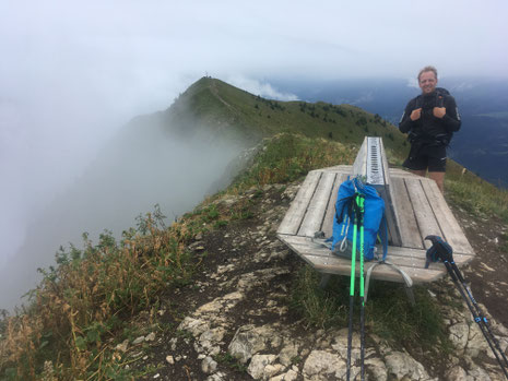 Au Môle, Florent découvre la belle ambiance du sommet. Superbe !