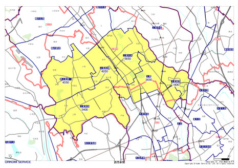 埼玉県上尾市の読売新聞配布地図