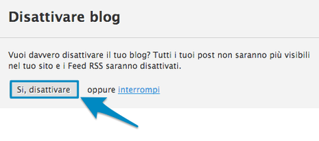 Disattiva blog