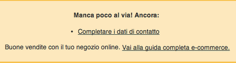 FAQ messaggio d'errore shop