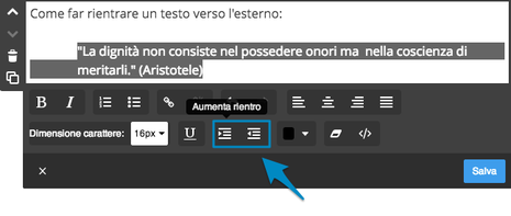 Rientro testo
