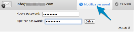 Cambiare password email