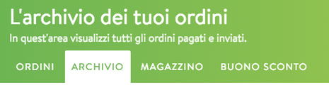 Archivio ordini shop