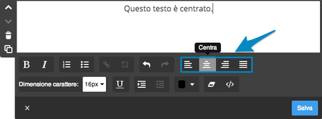 Allineare testo