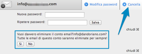 Cancellare email