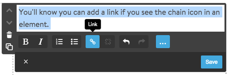 Add links with chain icon