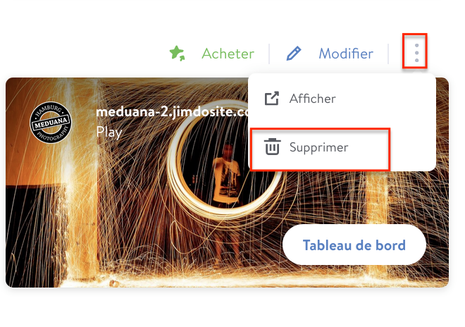 Comment supprimer mon site Jimdo?