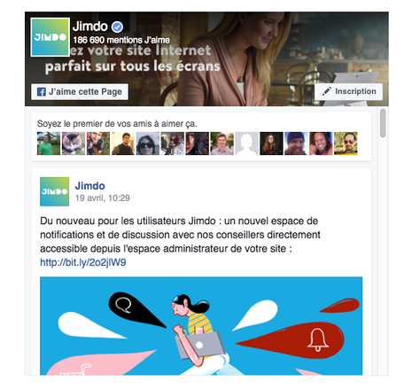 Ajouter facebook à son site Jimdo
