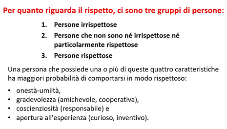 Come reagire alla mancanza di rispetto? - onestà-umiltà - gradevolezza - coscienziosità - apertura all'esperienza - www.learn-study-work.org